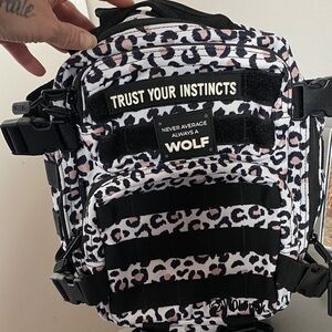 Wolfpak Black and Pink Leopard Backpack